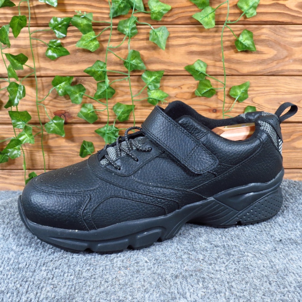 Apex A6000 M Mens Walking Shoe Sneaker 9.5 Wide Athletic Slip Resistant Black
